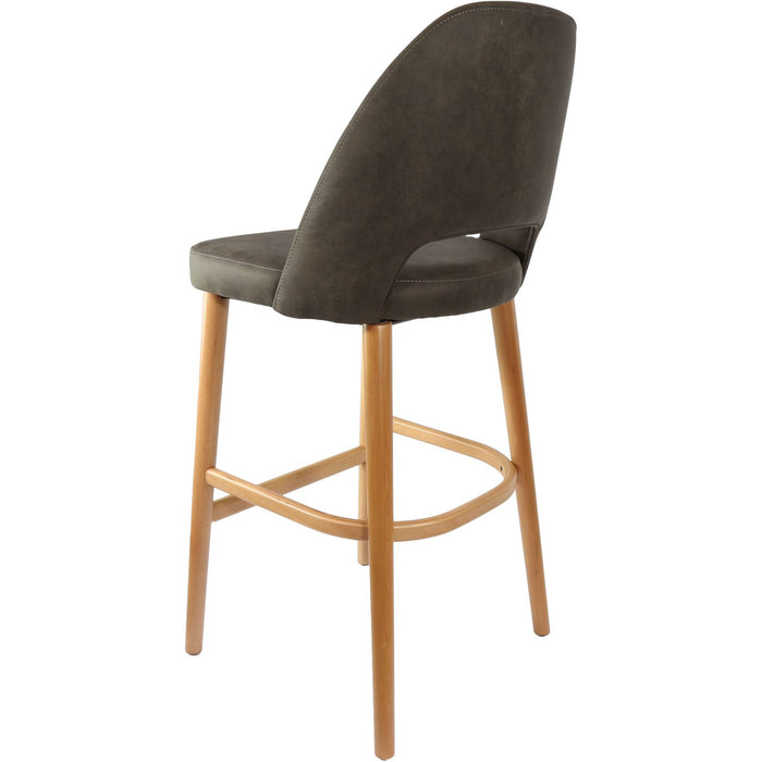 Durafurn Semifreddo Stool - Trojan Oak Legs/Charcoal Fabric