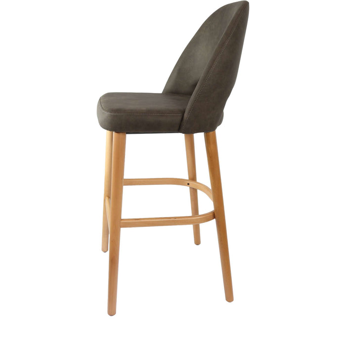 Durafurn Semifreddo Stool - Trojan Oak Legs/Charcoal Fabric