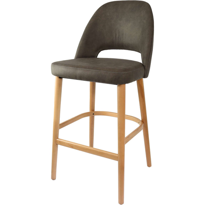 Durafurn Semifreddo Stool - Trojan Oak Legs/Charcoal Fabric