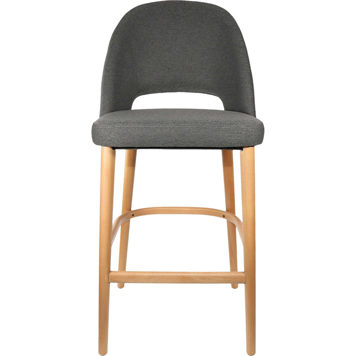 Durafurn Semifreddo Stool - Trojan Oak Legs/Anthracite Woven Fabric