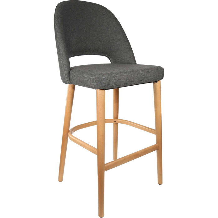 Durafurn Semifreddo Stool - Trojan Oak Legs/Anthracite Woven Fabric