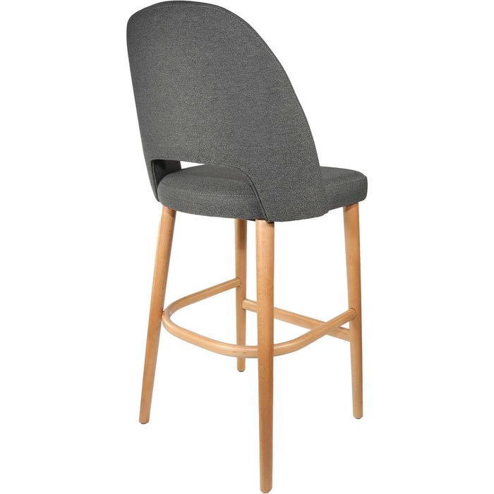 Durafurn Semifreddo Stool - Trojan Oak Legs/Anthracite Woven Fabric