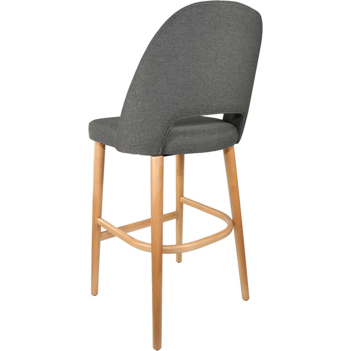 Durafurn Semifreddo Stool - Trojan Oak Legs/Anthracite Woven Fabric