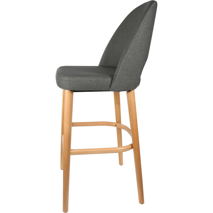 Durafurn Semifreddo Stool - Trojan Oak Legs/Anthracite Woven Fabric