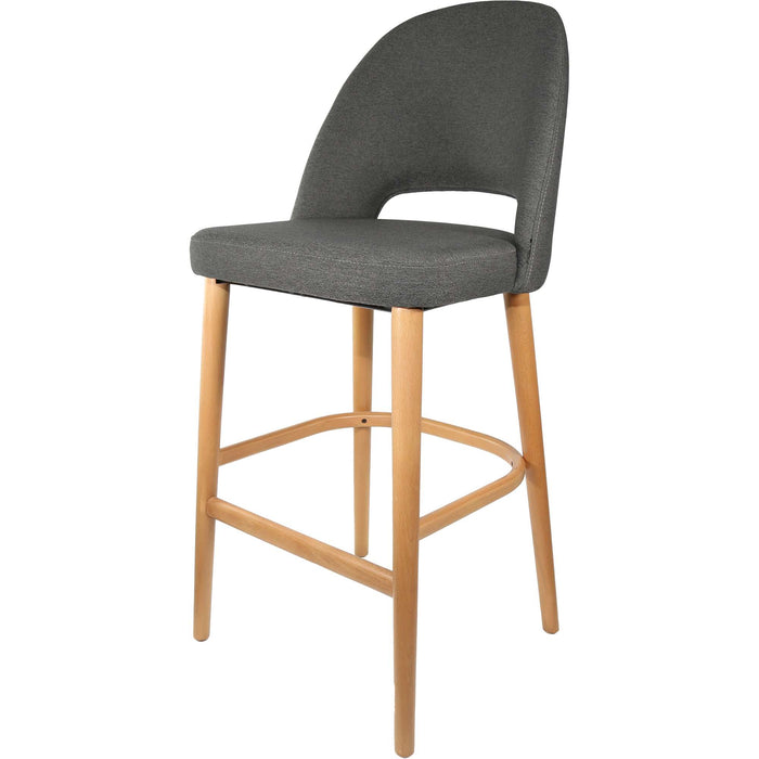 Durafurn Semifreddo Stool - Trojan Oak Legs/Anthracite Woven Fabric
