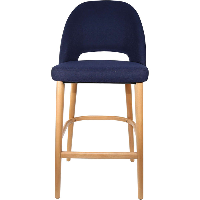 Durafurn Semifreddo Stool - Trojan Oak Legs/Navy Woven Fabric