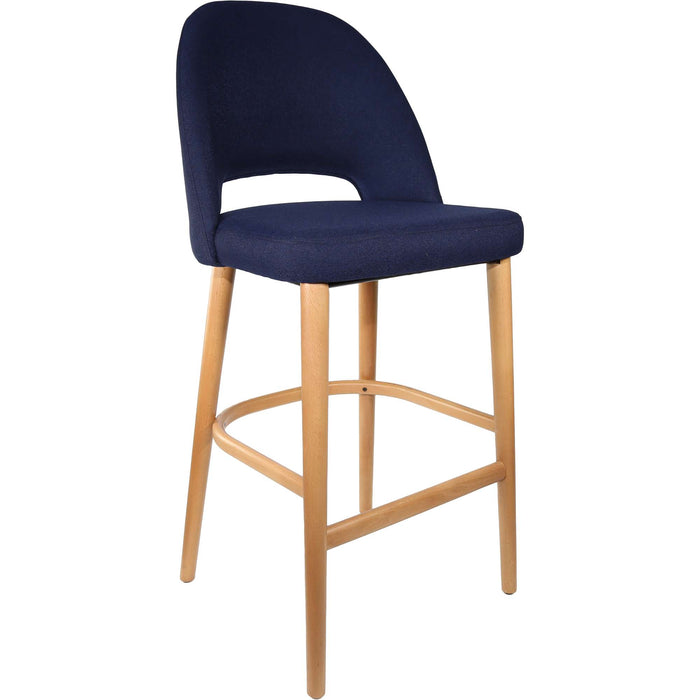 Durafurn Semifreddo Stool - Trojan Oak Legs/Navy Woven Fabric