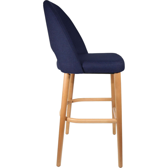 Durafurn Semifreddo Stool - Trojan Oak Legs/Navy Woven Fabric