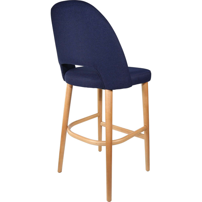 Durafurn Semifreddo Stool - Trojan Oak Legs/Navy Woven Fabric