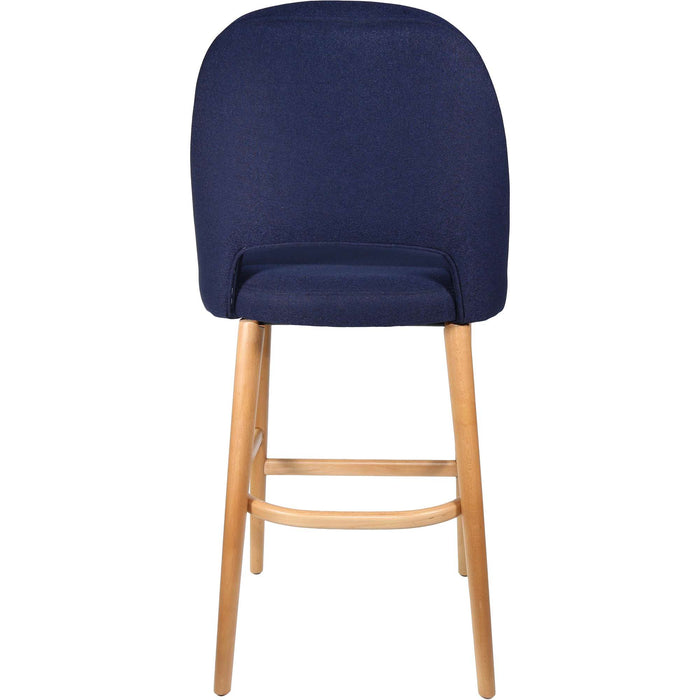 Durafurn Semifreddo Stool - Trojan Oak Legs/Navy Woven Fabric