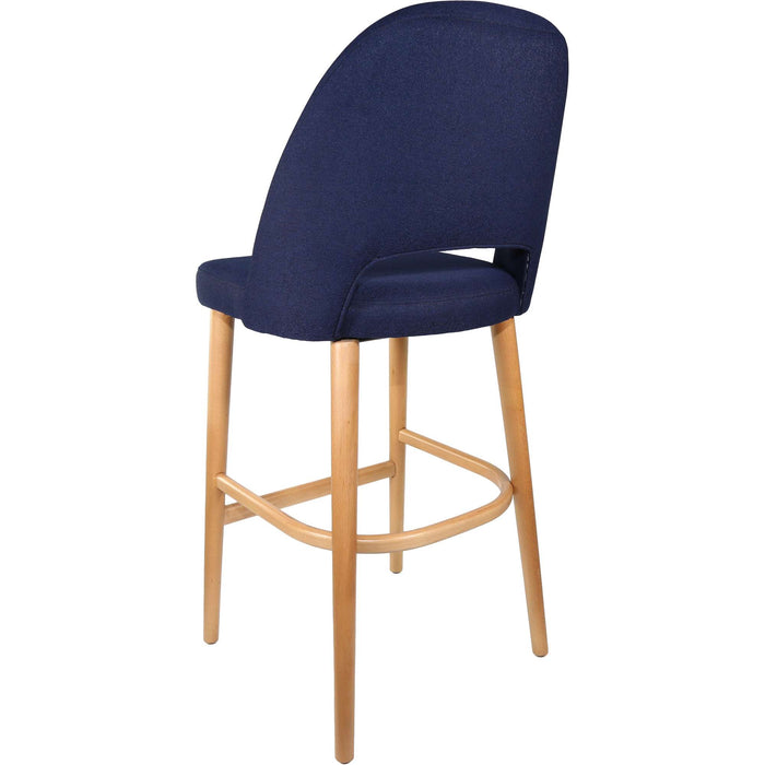 Durafurn Semifreddo Stool - Trojan Oak Legs/Navy Woven Fabric
