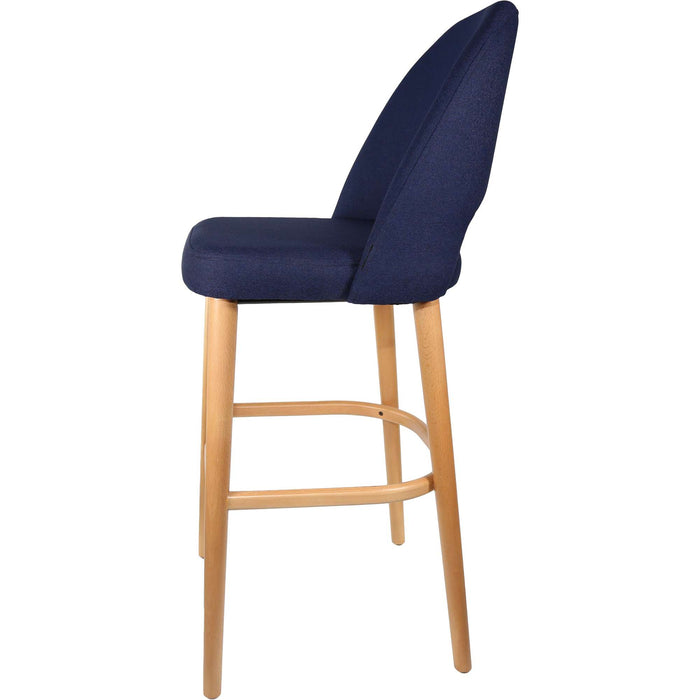 Durafurn Semifreddo Stool - Trojan Oak Legs/Navy Woven Fabric