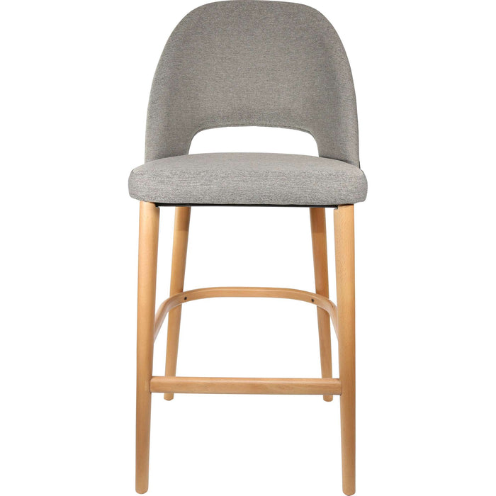 Durafurn Semifreddo Stool - Trojan Oak Legs/Taupe Woven Fabric