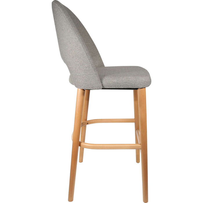 Durafurn Semifreddo Stool - Trojan Oak Legs/Taupe Woven Fabric