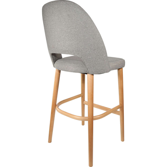 Durafurn Semifreddo Stool - Trojan Oak Legs/Taupe Woven Fabric