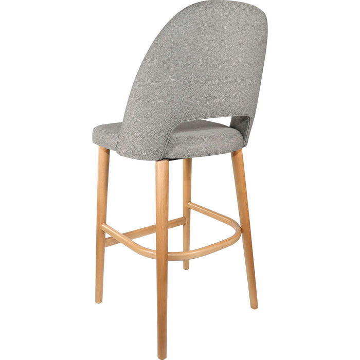 Durafurn Semifreddo Stool - Trojan Oak Legs/Taupe Woven Fabric