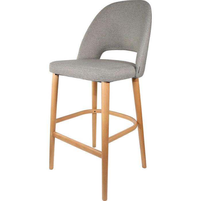 Durafurn Semifreddo Stool - Trojan Oak Legs/Taupe Woven Fabric