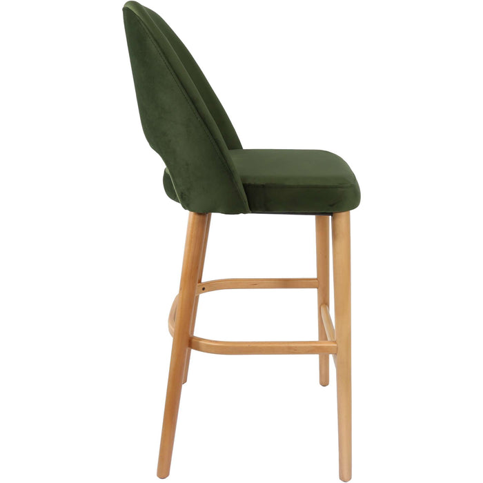 Durafurn Semifreddo Stool - Trojan Oak Legs/Avocado Velvet