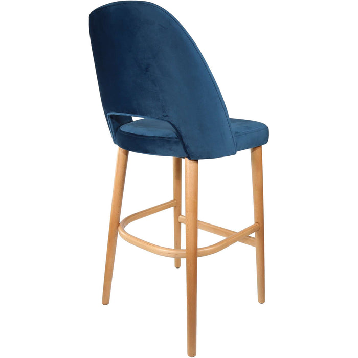 Durafurn Semifreddo Stool - Trojan Oak Legs/Denim Velvet