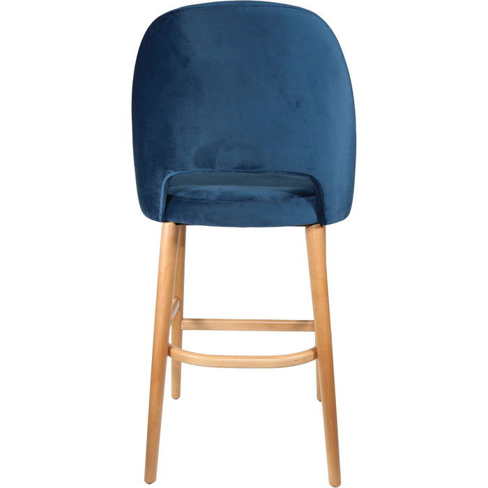 Durafurn Semifreddo Stool - Trojan Oak Legs/Denim Velvet