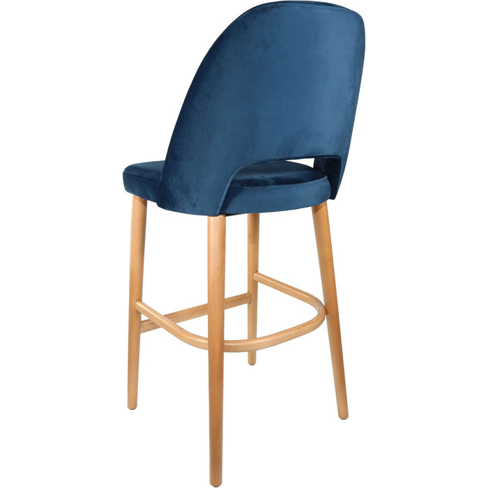 Durafurn Semifreddo Stool - Trojan Oak Legs/Denim Velvet