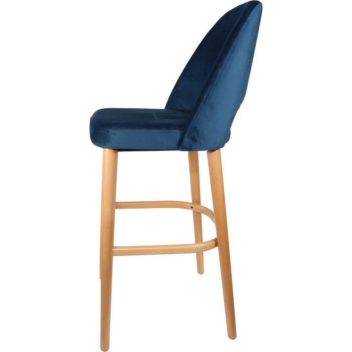 Durafurn Semifreddo Stool - Trojan Oak Legs/Denim Velvet