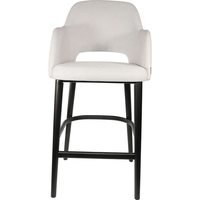 Durafurn Sorbet Stool - Black Legs/ Light Grey Woven Fabric
