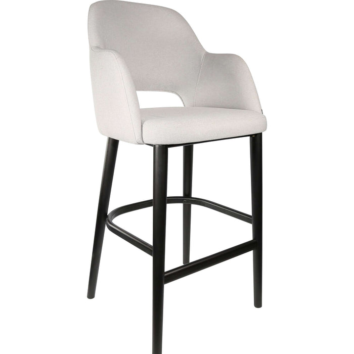 Durafurn Sorbet Stool - Black Legs/ Light Grey Woven Fabric