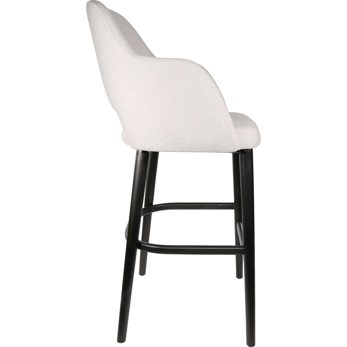 Durafurn Sorbet Stool - Black Legs/ Light Grey Woven Fabric