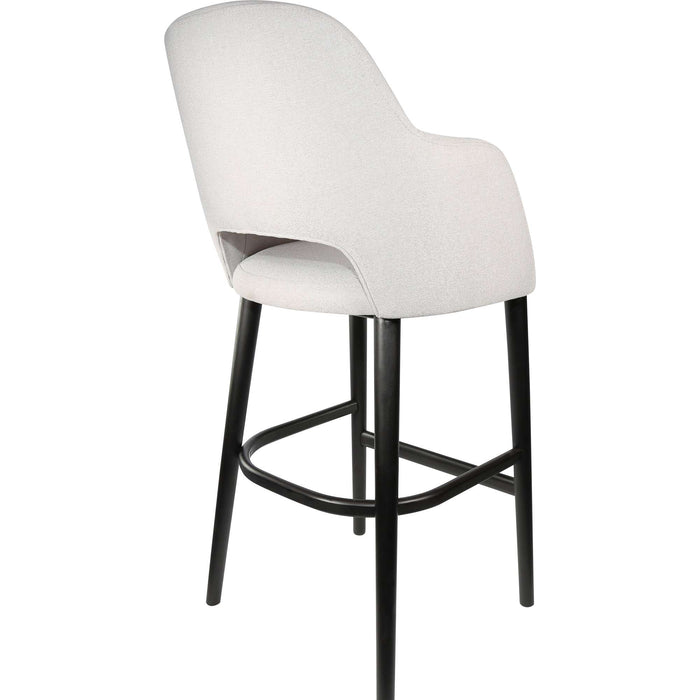 Durafurn Sorbet Stool - Black Legs/ Light Grey Woven Fabric