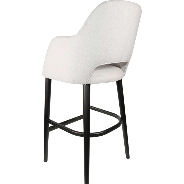 Durafurn Sorbet Stool - Black Legs/ Light Grey Woven Fabric