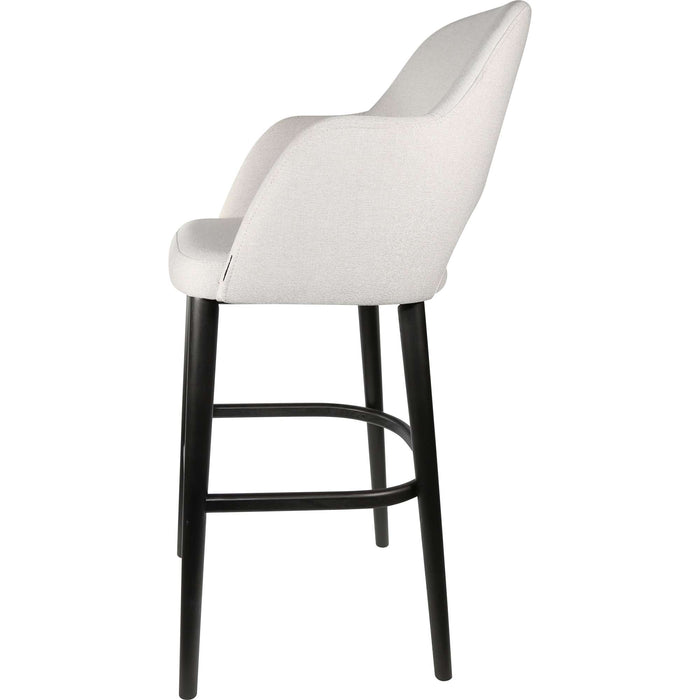 Durafurn Sorbet Stool - Black Legs/ Light Grey Woven Fabric