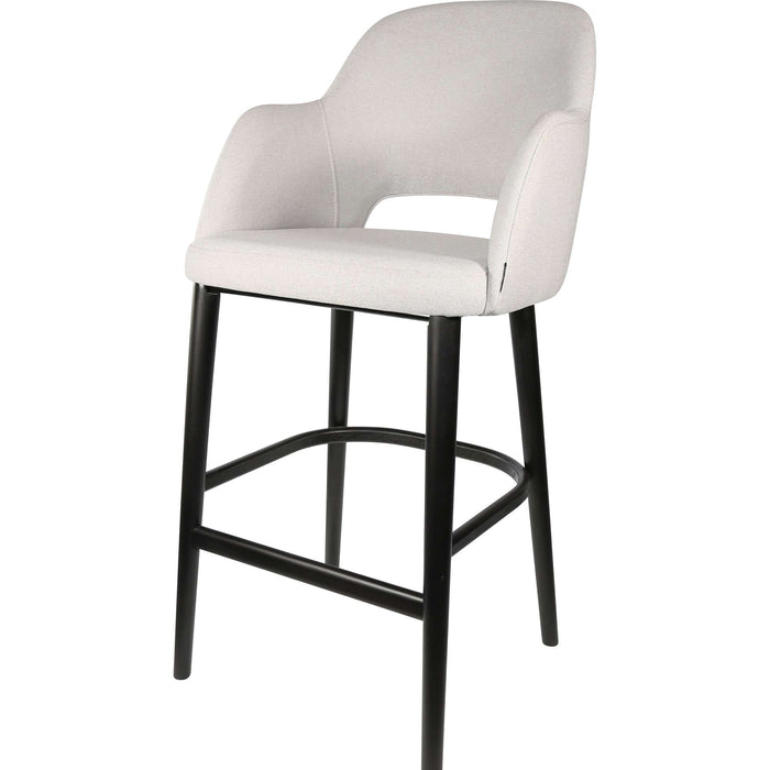 Durafurn Sorbet Stool - Black Legs/ Light Grey Woven Fabric