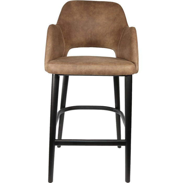 Durafurn Sorbet Stool - Black Legs/Mocha Premium Vinyl