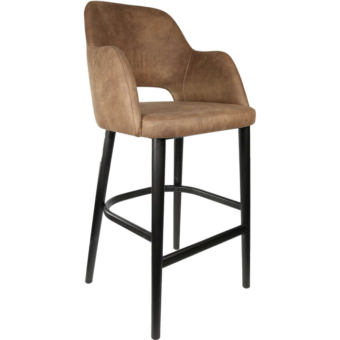 Durafurn Sorbet Stool - Black Legs/Mocha Premium Vinyl
