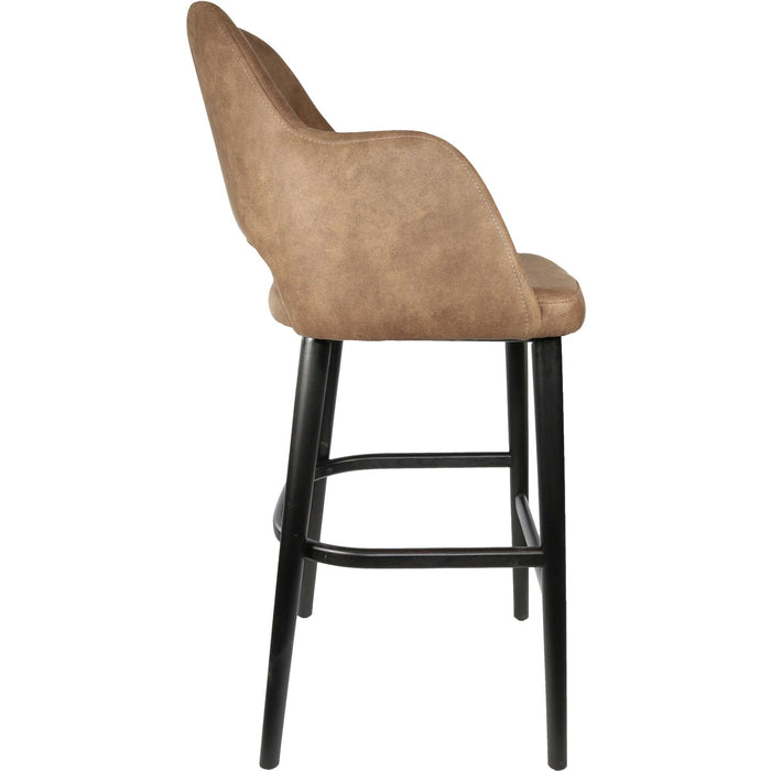Durafurn Sorbet Stool - Black Legs/Mocha Premium Vinyl