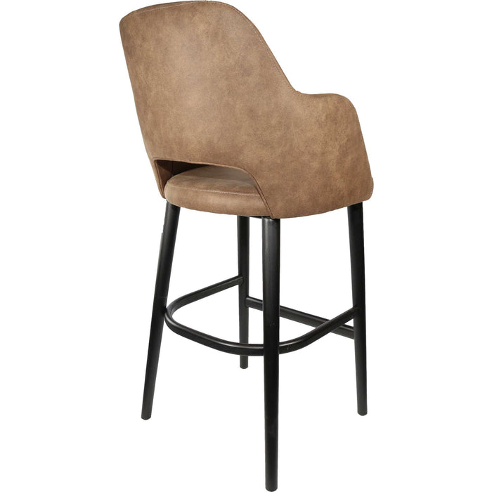 Durafurn Sorbet Stool - Black Legs/Mocha Premium Vinyl