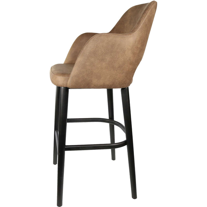 Durafurn Sorbet Stool - Black Legs/Mocha Premium Vinyl