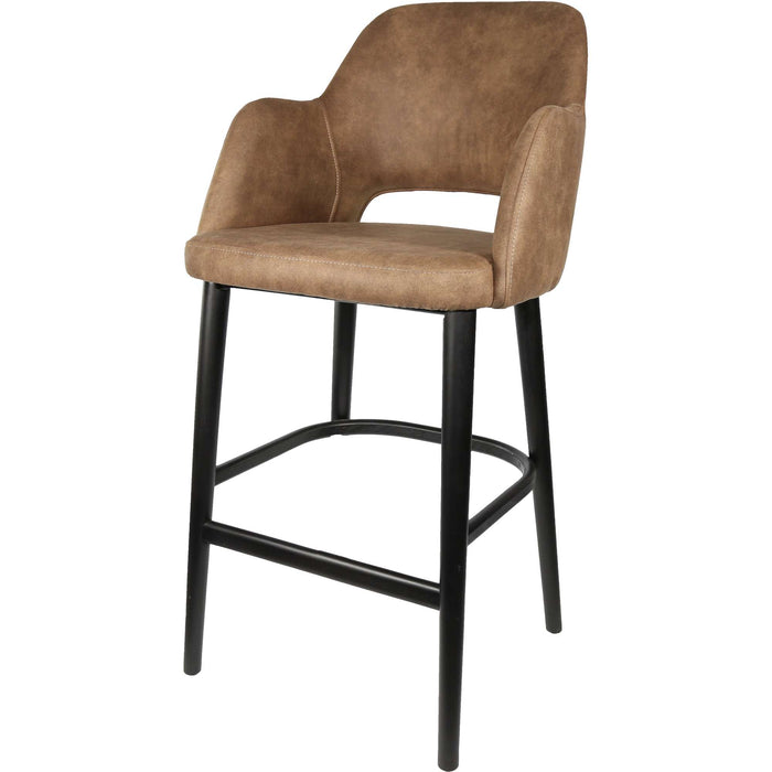 Durafurn Sorbet Stool - Black Legs/Mocha Premium Vinyl