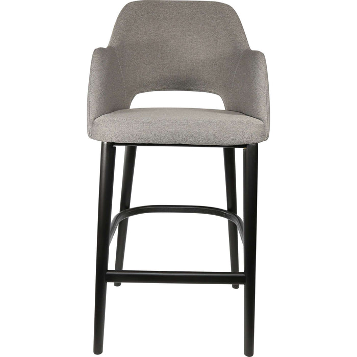 Durafurn Sorbet Stool - Black Legs/Taupe Woven Fabric