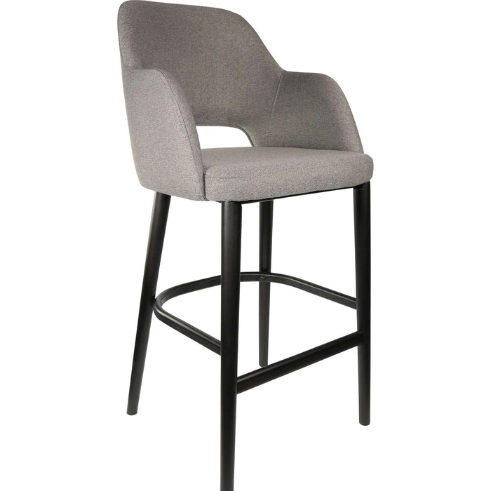 Durafurn Sorbet Stool - Black Legs/Taupe Woven Fabric