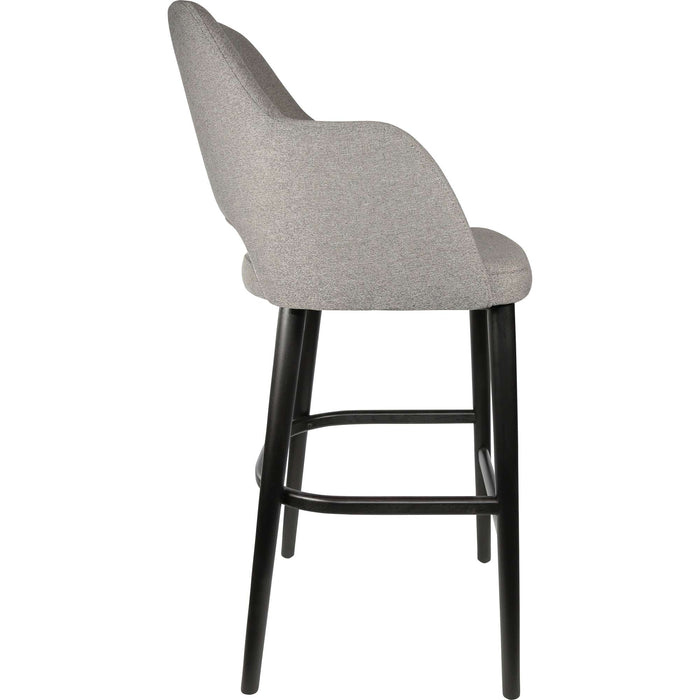 Durafurn Sorbet Stool - Black Legs/Taupe Woven Fabric