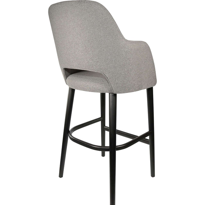 Durafurn Sorbet Stool - Black Legs/Taupe Woven Fabric