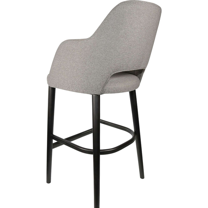 Durafurn Sorbet Stool - Black Legs/Taupe Woven Fabric