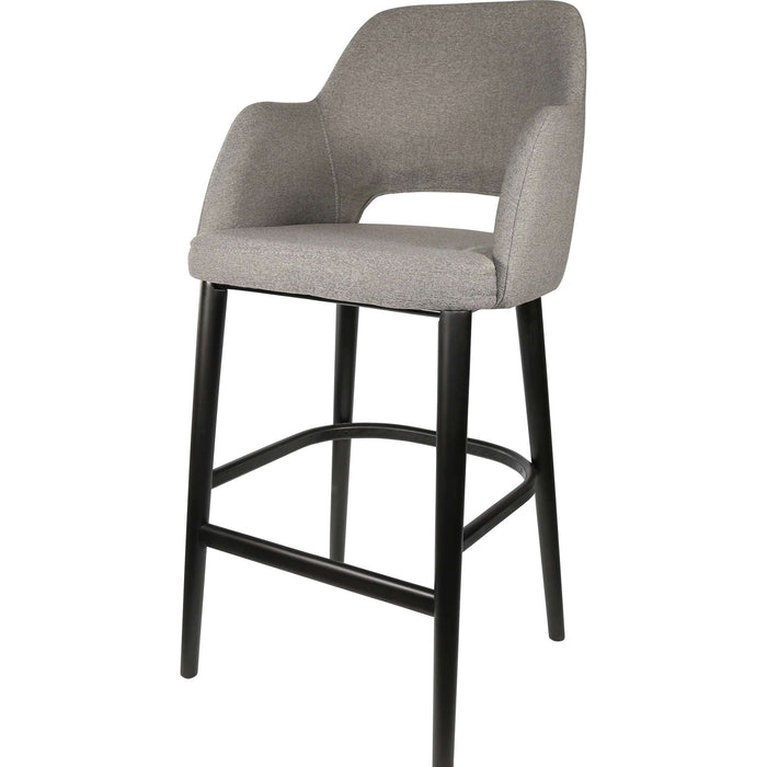 Durafurn Sorbet Stool - Black Legs/Taupe Woven Fabric