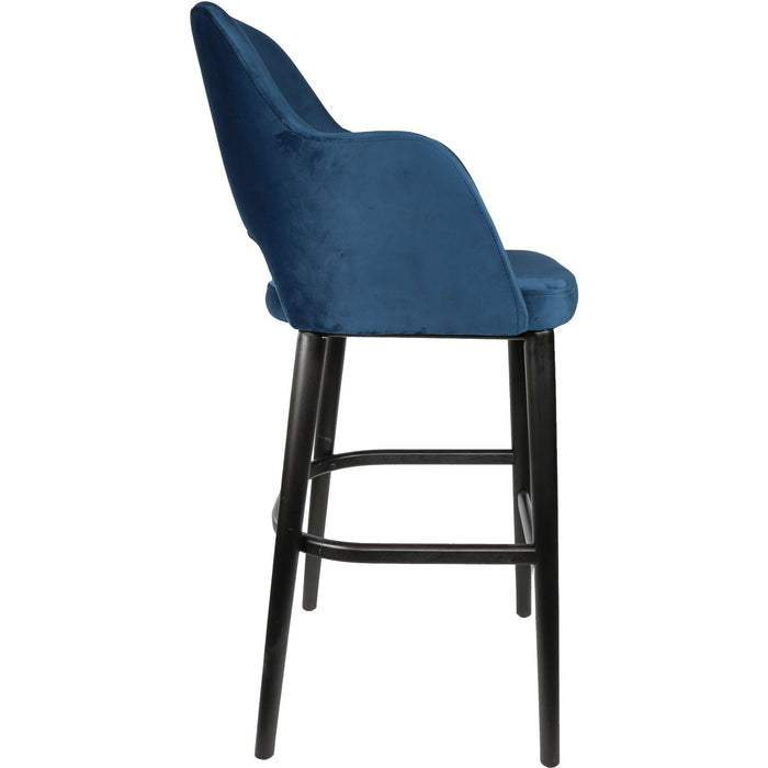 Durafurn Sorbet Stool - Black Legs/Denim Velvet