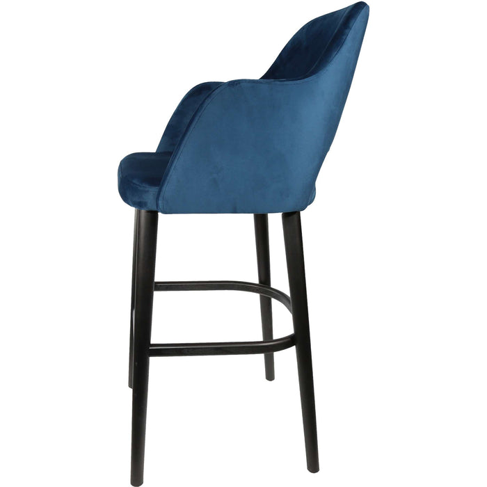 Durafurn Sorbet Stool - Black Legs/Denim Velvet