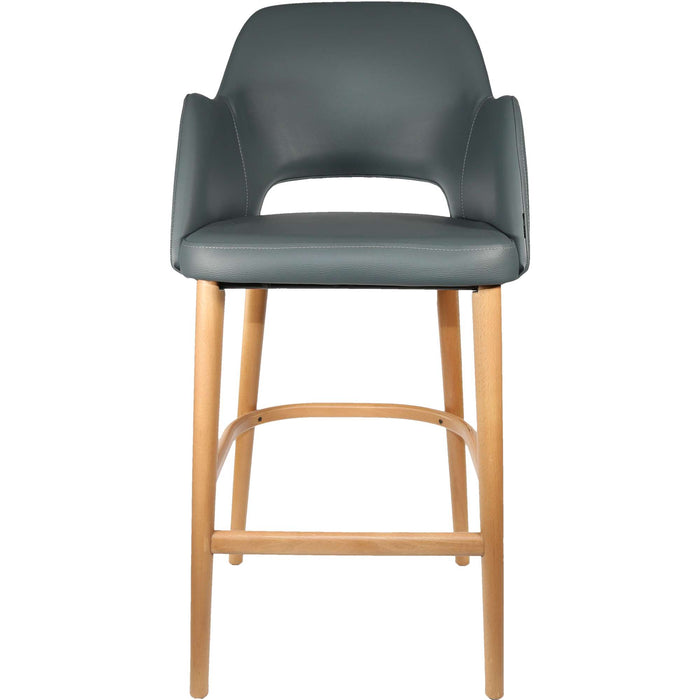 Durafurn Sorbet Stool - Trojan Oak Legs/Anthracite Vinyl