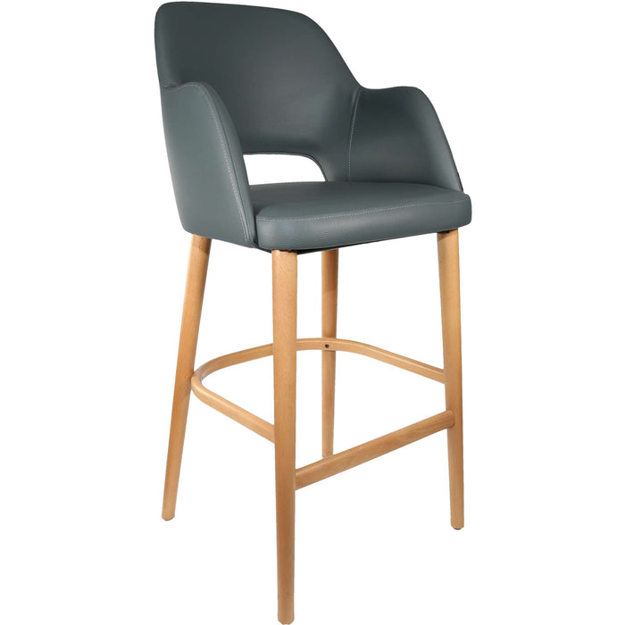 Durafurn Sorbet Stool - Trojan Oak Legs/Anthracite Vinyl