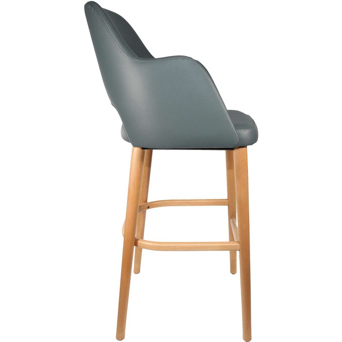 Durafurn Sorbet Stool - Trojan Oak Legs/Anthracite Vinyl